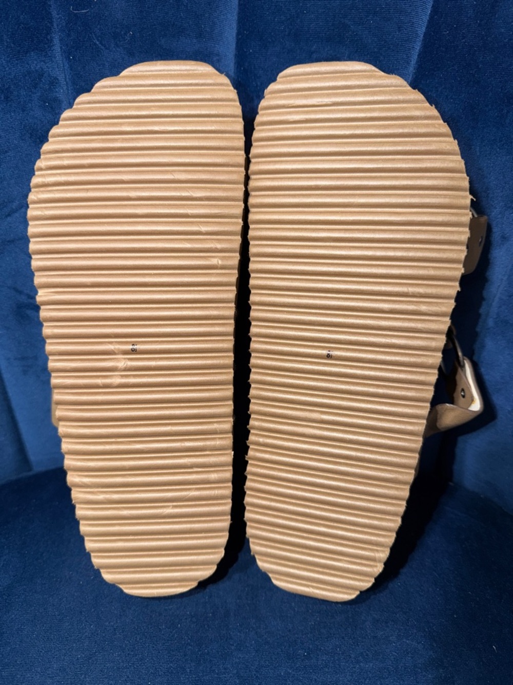 MIA Tan Platform Slide Sandals with Silver Ring Buckles - Picture 6 of 6